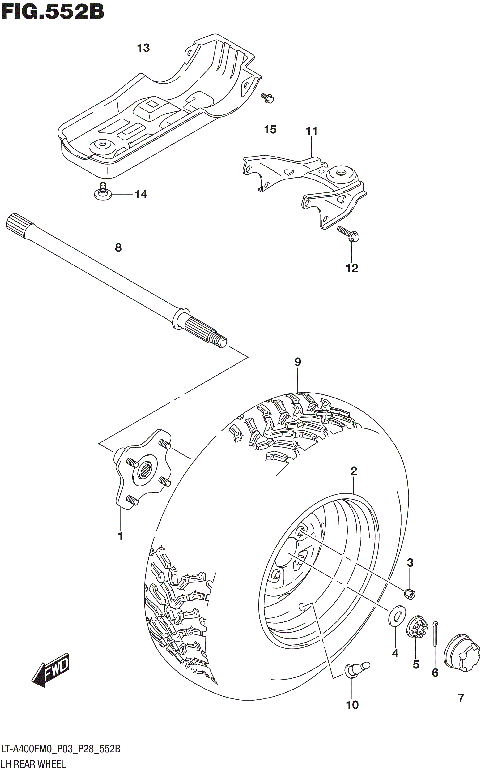 LH REAR WHEEL (LT-A400FM0 P28)