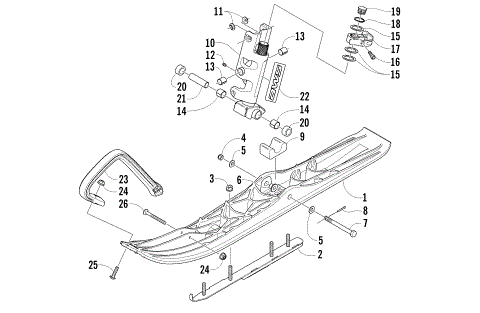 SKI AND SPINDLE ASSEMBLY