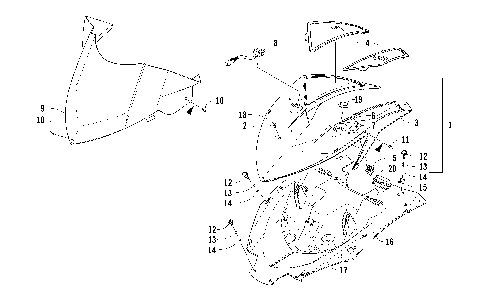 POD AND WINDSHIELD ASSEMBLY [95844]