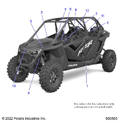 BODY, DECALS STANDARD - Z23R4B92AK/BK (900565-01)