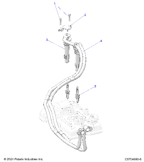 ENGINE, IGNITION COILS AND SPARK PLUGS