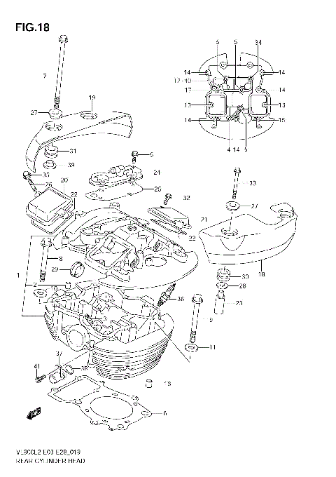 REAR CYLINDER HEAD (VL800T  E28)