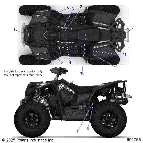 BODY, DECALS, STANDARD - A26SGE95AB (901763)