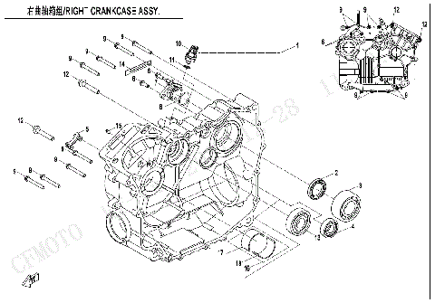 RIGHT CRANKCASE ASSY.