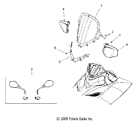 BODY, WINDSHIELD and MIRRORS - S10PT7FSL/FSM/FEL (49SNOWWINDSHLD09600TRG)