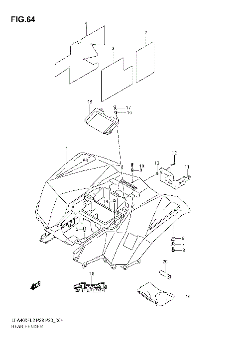 REAR FENDER (LT-A400FZ E28)