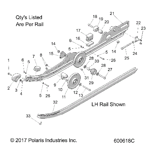 SUSPENSION, RAIL MOUNTING - S17CBA5 ALL OPTIONS (600618C)