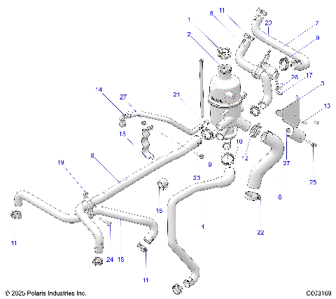 ENGINE, COOLING, BOTTLE AND HOSES - S26AJE9FSL/AJN9FSL/FSM (C603169)