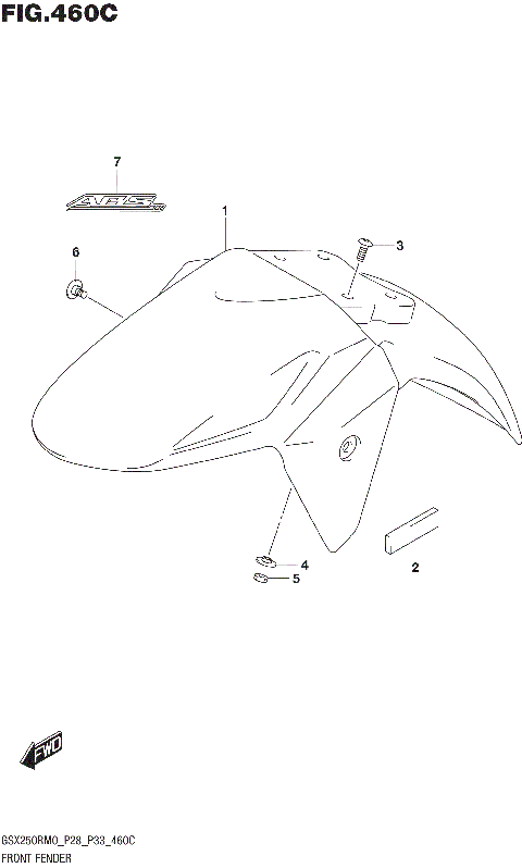FRONT FENDER (GSX250RAM0 P33)