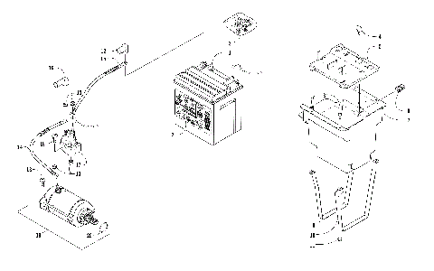 BATTERY AND STARTER MOTOR ASSEMBLY (SER. #  302246 AND BELOW) [300984]