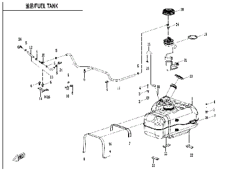 FUEL TANK (FOR NON FUEL EVAPORATION SYSTEM)