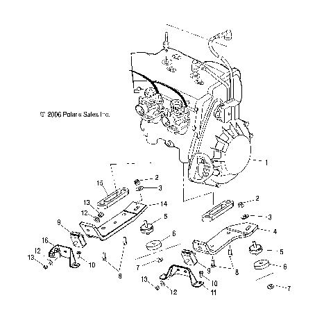 ENGINE, MOUNTING - S07NJ5BS/BE (49SNOWENGINEMOUNTTRAILRMK)