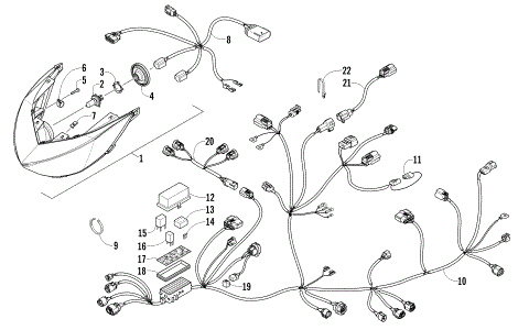 HEADLIGHT AND WIRING ASSEMBLIES