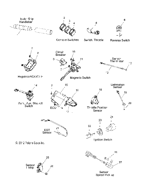 ELECTRICAL, SWITCHES, SENSORS and COMPONENTS - S15CG8/CH8 ALL OPTIONS (49SNOWELECT14PRMK)