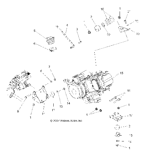 ENGINE, MOUNTING - A07TH50EA (49ATVENGINEX2500EFI)