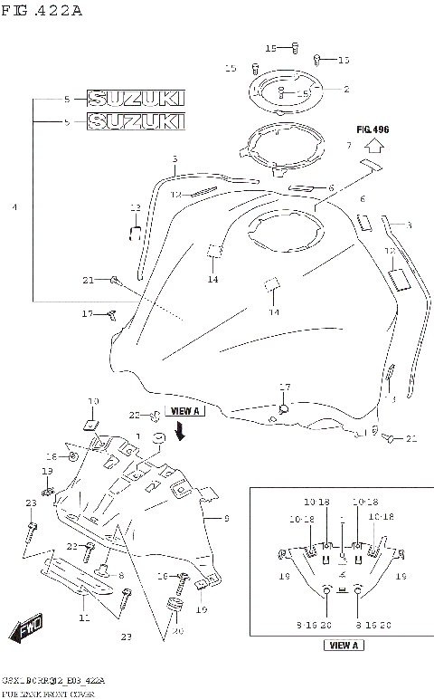 FUEL TANK FRONT COVER (GSX1300RRQ)