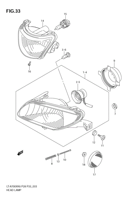 HEADLAMP (~F.NO.5SAAP41A 67110000)