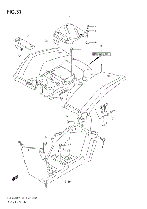 REAR FENDER (MODEL K2/K3/K4)