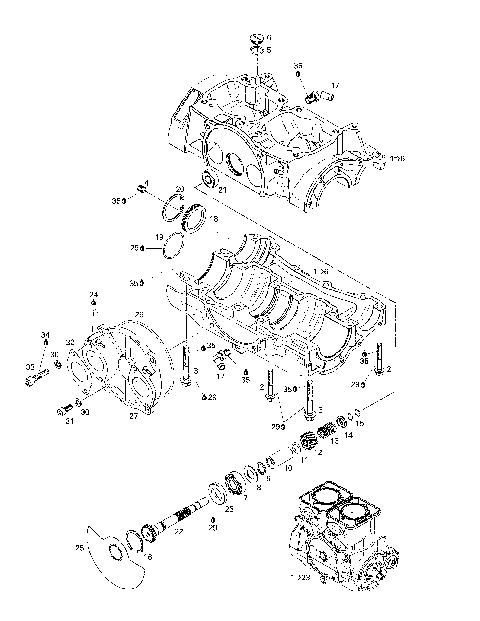 01- Crankcase, Rotary Valve