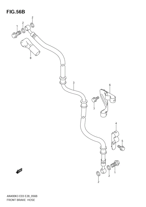 FRONT BRAKE HOSE (AN400SK5/SK6)
