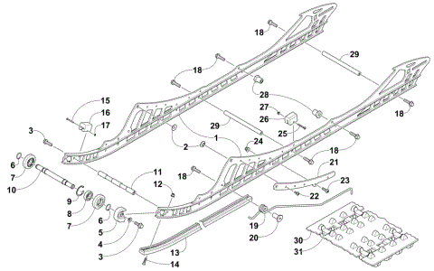 SLIDE RAIL AND TRACK ASSEMBLY