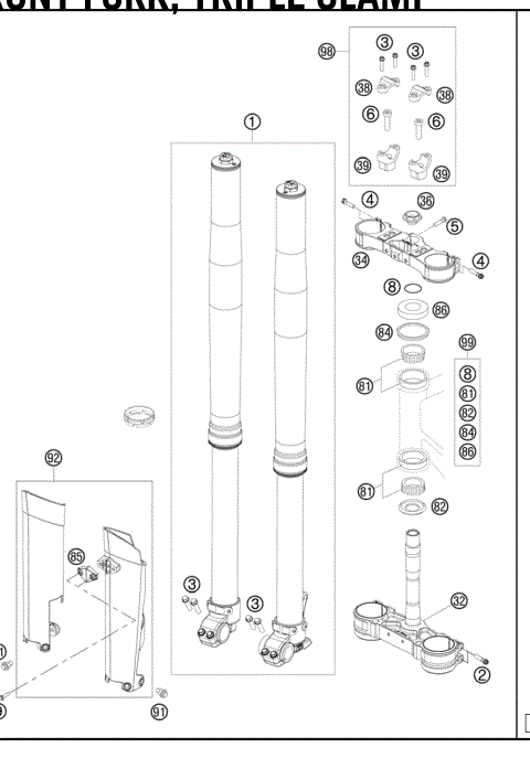 FRONT FORK,TRIPLECLAMP 