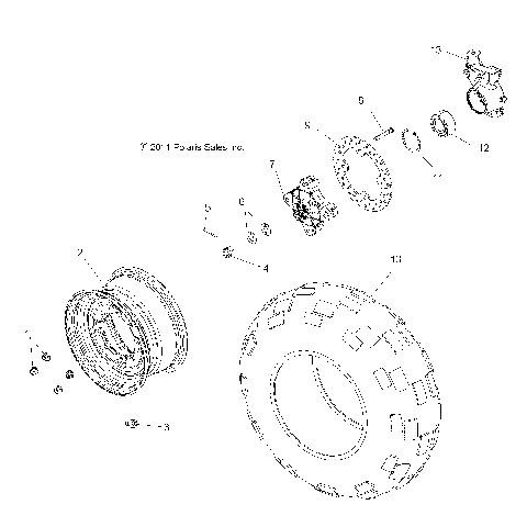 WHEELS, FRONT - R12VH57AD (49RGRWHEELFRT12RZR570)