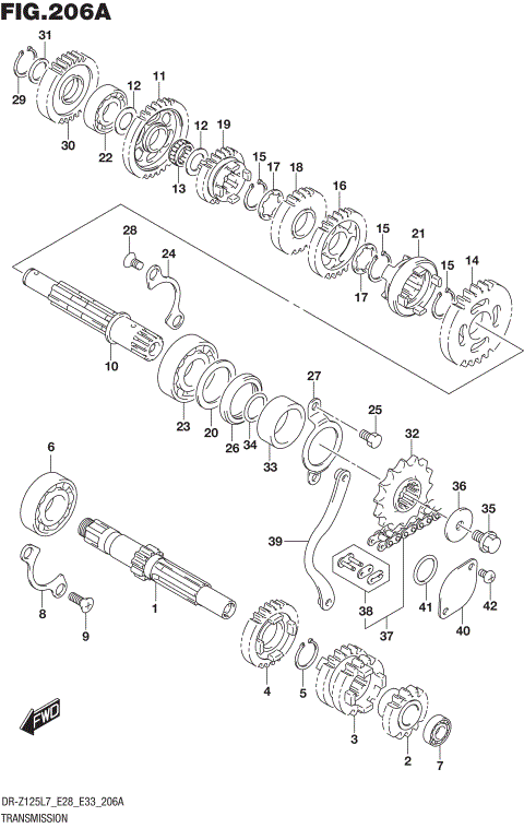 TRANSMISSION (DR-Z125 E28)