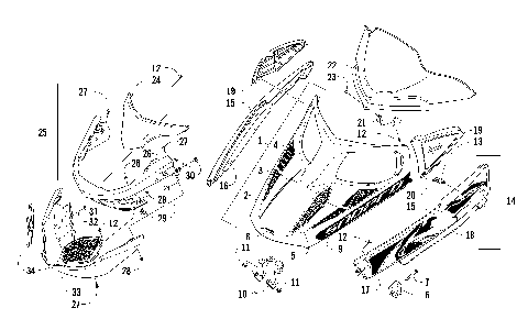 HOOD, WINDSHIELD, AND FRONT BUMPER ASSEMBLY [91942]