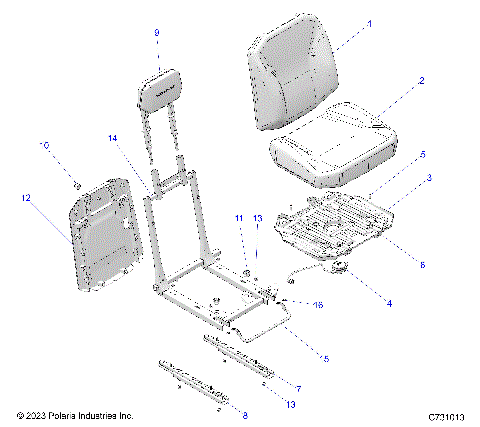 BODY, SEAT ASM. DRIVER - R25XAL1RBD/BM (C731013)