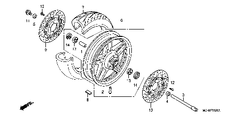 FRONT WHEEL (VTX1800F)