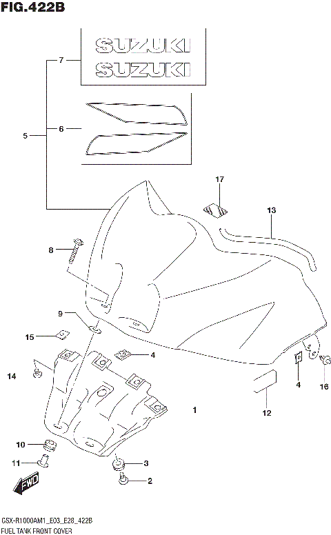FUEL TANK FRONT COVER (GSX-R1000RA)