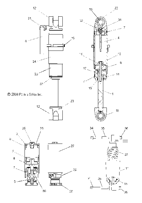SUSPENSION, SHOCK, FRONT TRACK - S09PE8ES/EEL (49SNOWSHOCKFRONT7043411)