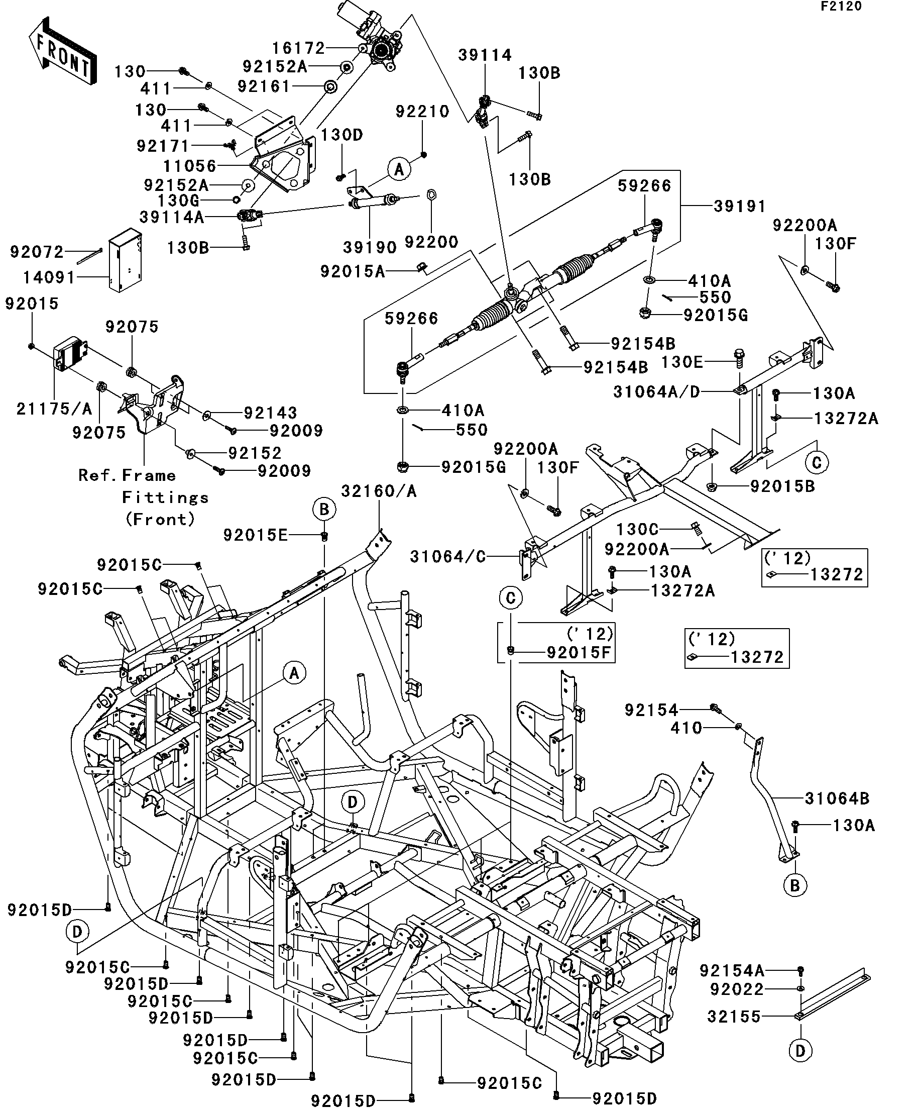 Reeページ 2013 Kawasaki Utility Vehicles Parts-Finder Diagrams | Texas