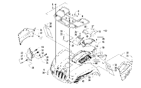 FRONT RACK, BODY PANEL, AND HEADLIGHT ASSEMBLIES [95818]