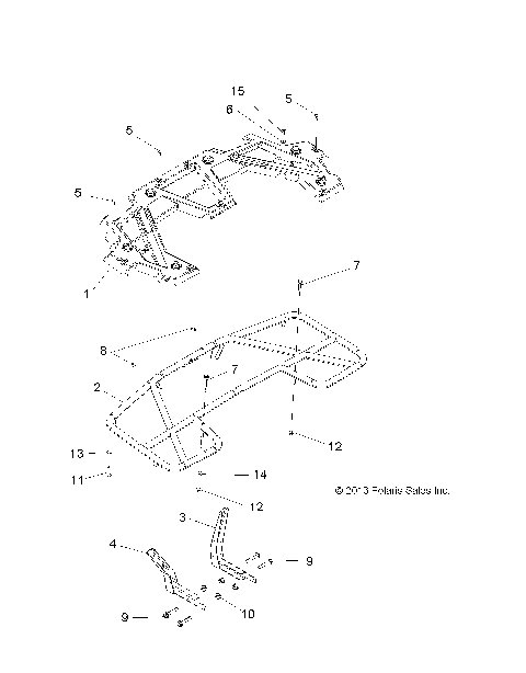 BODY, REAR RACK - A13MS46AX (49ATVRACKMTGRR13SP400)