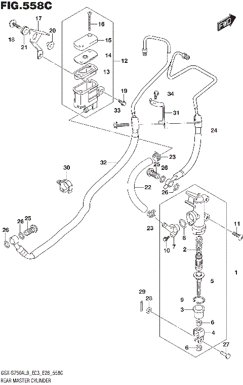REAR MASTER CYLINDER (GSX-S750AL9 E28)