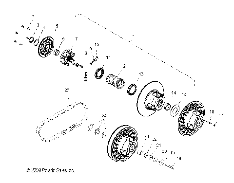DRIVE TRAIN, CLUTCH, SECONDARY - S10PU6KSL/KEL (49SNOWDRIVENCLUTCH10600WIDE)