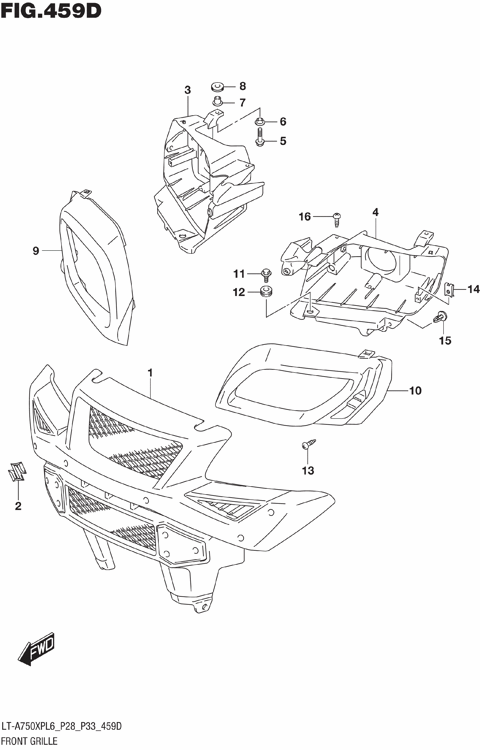 FRONT GRILLE (LT-A750XPZL6 P33)