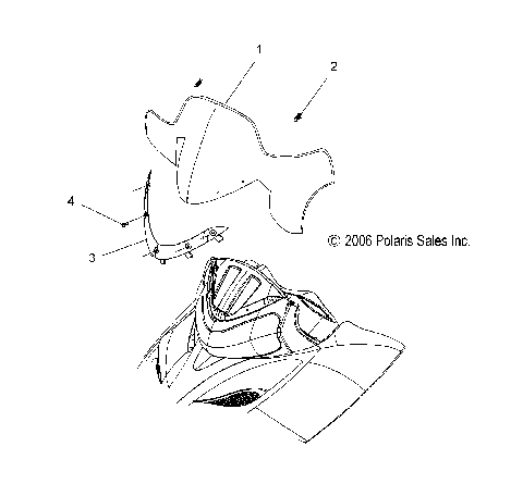 BODY, WINDSHIELD - S10PK6HSA/HSL/HEA/PM6HSA/HSL (49SNOWWINDSHLD600RMK)