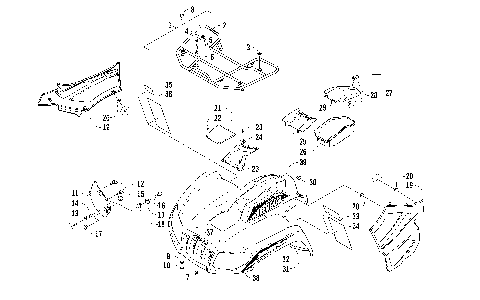 FRONT RACK, BODY PANEL, AND HEADLIGHT ASSEMBLIES [94852]