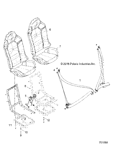 BODY, SEAT BELT AND MOUNTING - Z18VBS87C2/CU (701598)