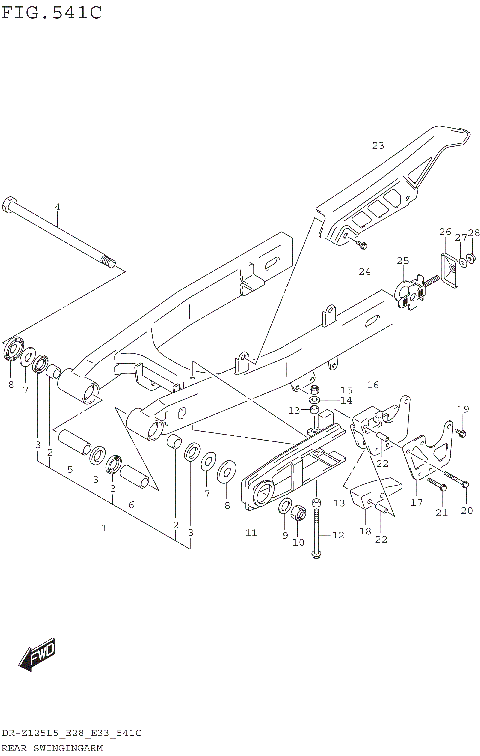 REAR SWINGINGARM (DR-Z125LL5 E28)