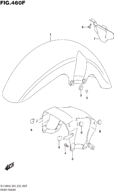 FRONT FENDER (VL1500TL8 E28)