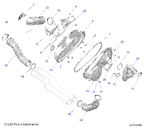 DRIVE TRAIN, CLUTCH COVER AND DUCTING - G23GAB99CG/FG (C0705569)