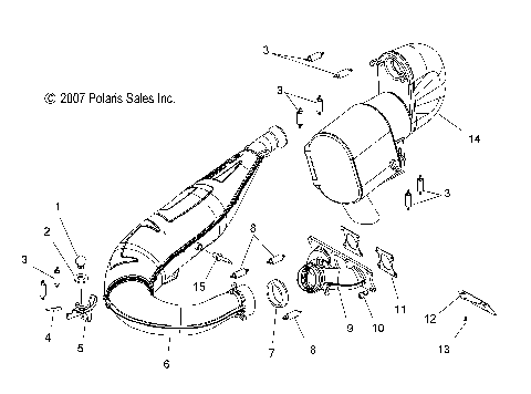 ENGINE, EXHAUST (600) - S08PM6 (49SNOWEXHAUST600RMK155)