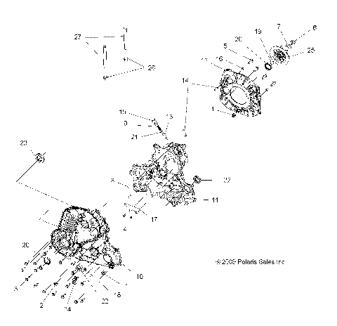 DRIVE TRAIN, MAIN GEARCASE - A10ZX55FX/FF (49ATVGEARCASE10SP850)