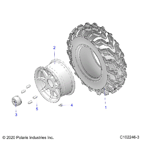 WHEELS, FRONT TIRE - A23S6E57FK (C102246-3)