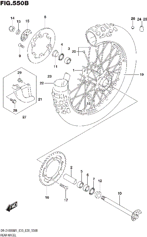 REAR WHEEL (DR-Z400S)