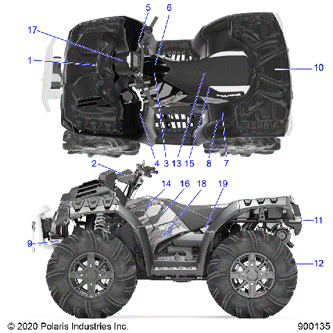 BODY, DECALS - A20SXM95AL/CAL (900135-01)